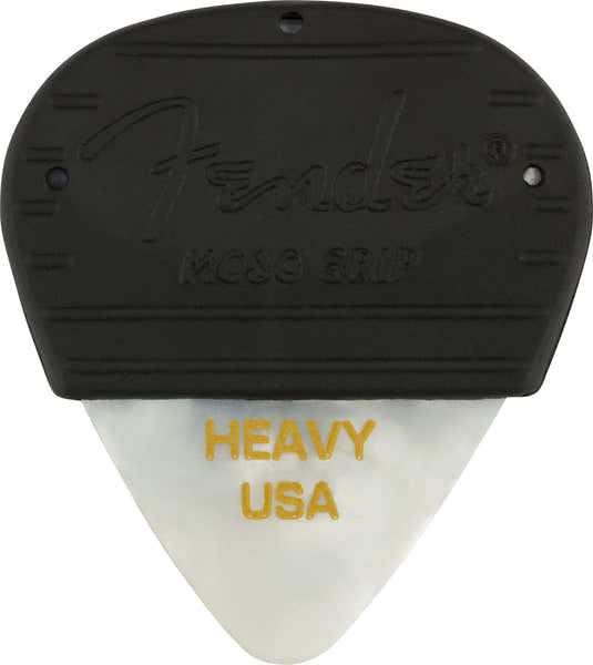 Fender Mojo Grip Palhetas de celuloide pesadas Pack de 3 White Moto