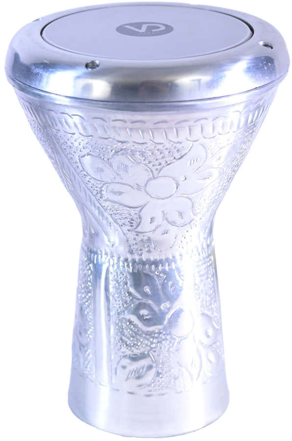 Derbouka Egípcia 3203 3/4 Esculpida Prateada