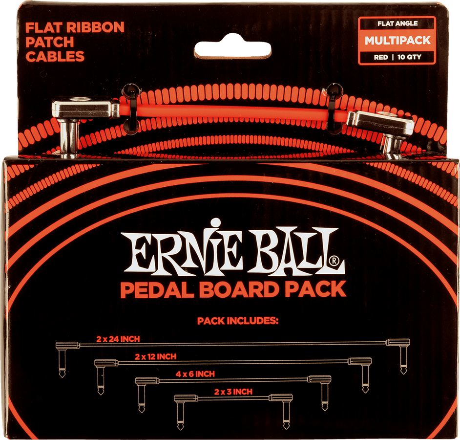 Pack para pedaleira - 10 patches em 4 comprimentos variados - cotovelo fino e plano - vermelho