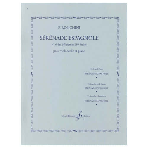 Ronchini F. - Serenade Agnole N°6 Des Miniatures - Violoncelle Piano