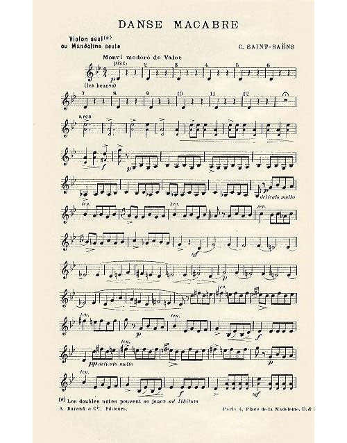 Saint Saens C. - Danse Macabre - Violon Seul
