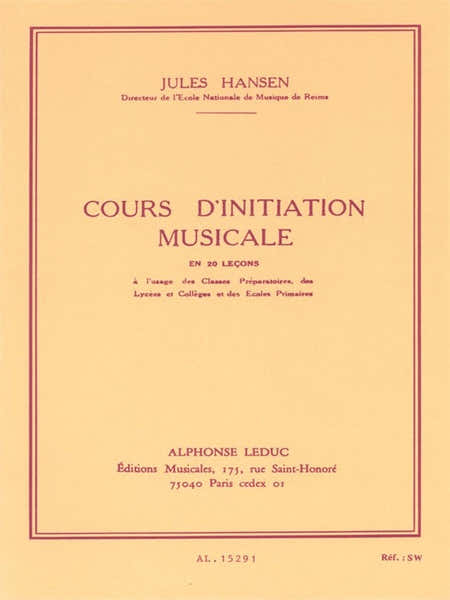 Cours Dinitiation Musicale en 20 Lecons Cle de Sol