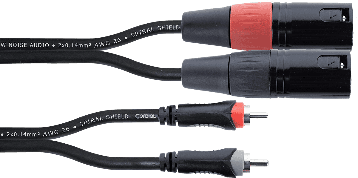 Cabo de Áudio Duplo XLR Macho / RCA 3 M