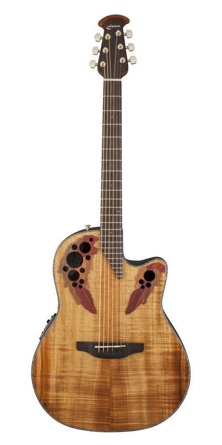 E-Acoustic Guitar Celebrity Elite Plus Mid Cutaway Figured Koa