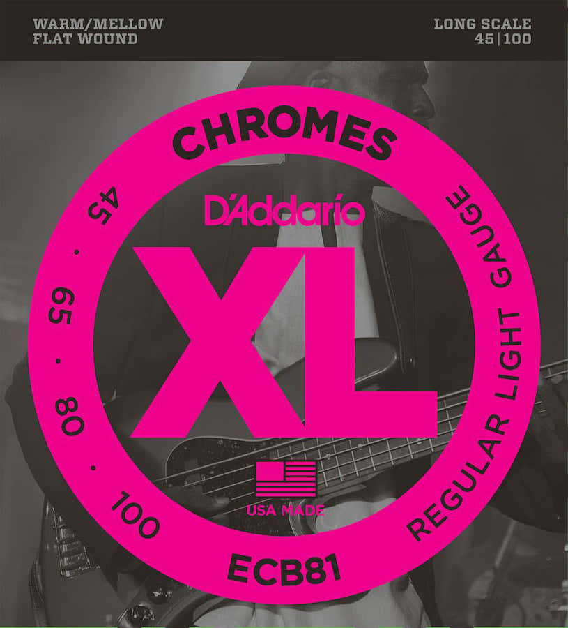 ECB81 Chromes Entorchamento plano Escala longa Regular Light 45-100