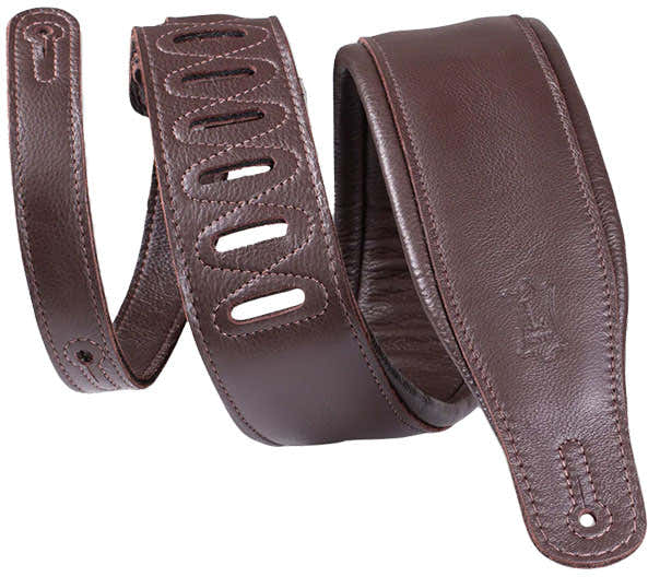 Couro Premium Acolchoado 8,25cm - Castanho Escuro-Castanho Escuro
