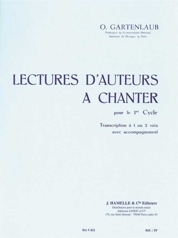 Leduc Lectures d'auteurs à chanter pour le 1er Cycle