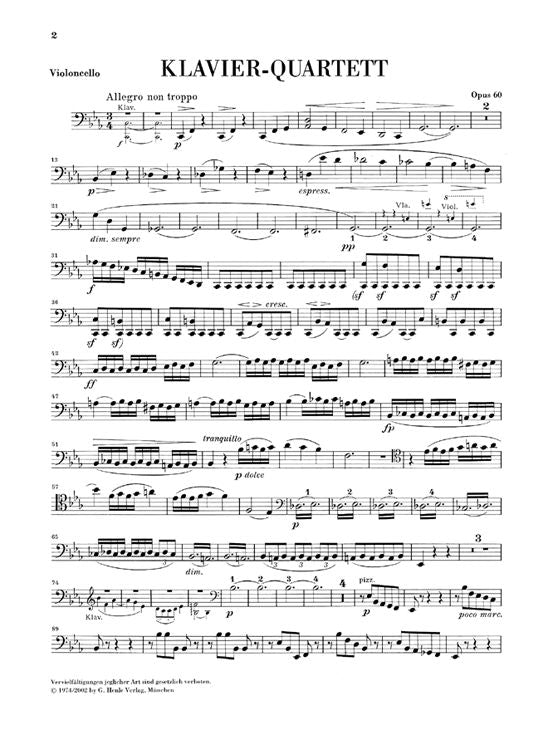 Brahms J. - Quarteto para piano em Dó menor Op. 60