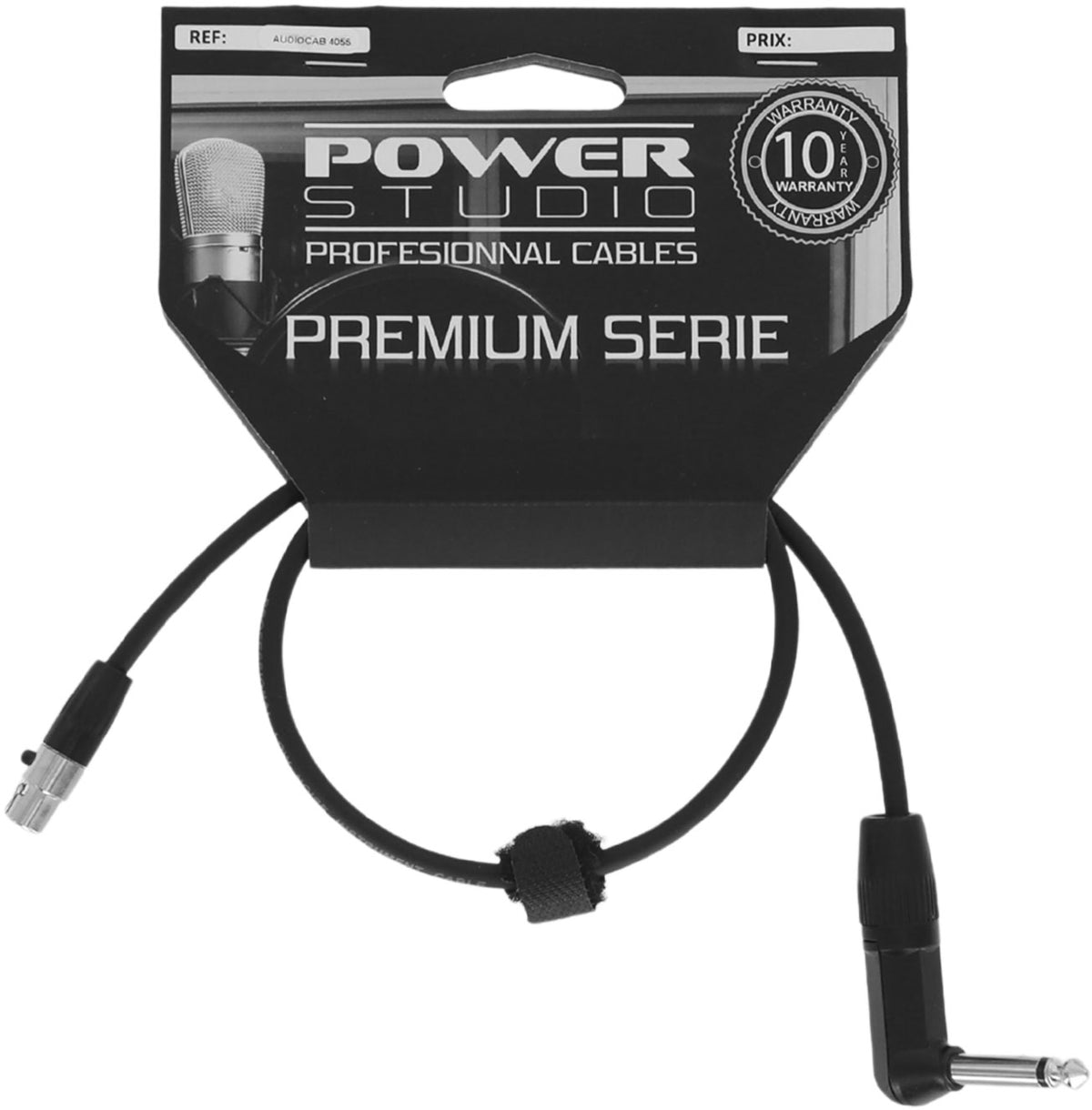 AUDIOCAB 4055 Jack angular para Mini XLR 4 pinos (Shure) 60 cm