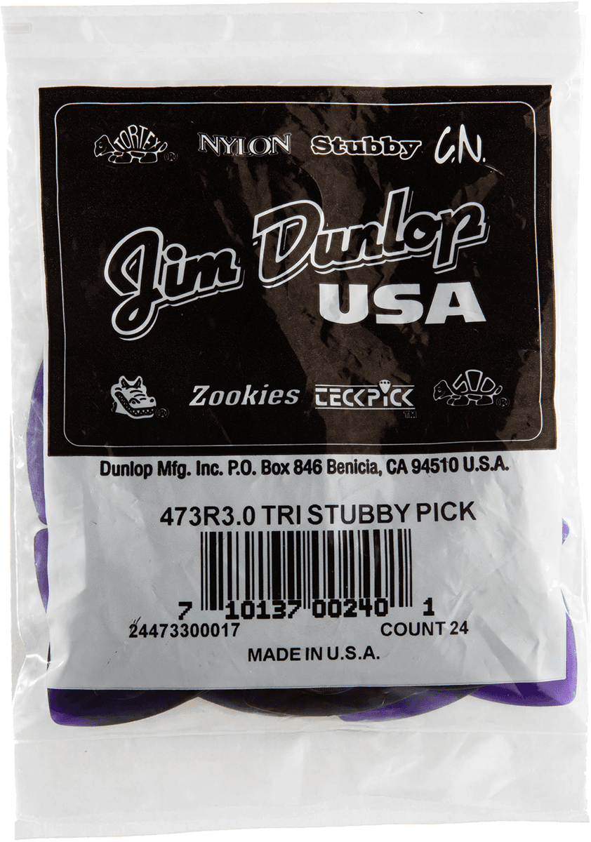 Dunlop 24 x 3,00mm Triangle Stubby Roxo-escuro
