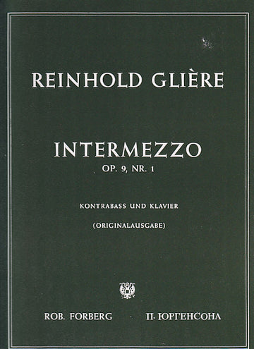 Gliere R. M. - Intezzo Op. 9,1 - Contrebasse Et Piano