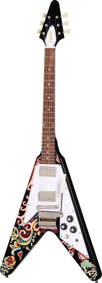 Flying V Signature Jimi Hendrix "Love Drops" Ebony W/Artwork
