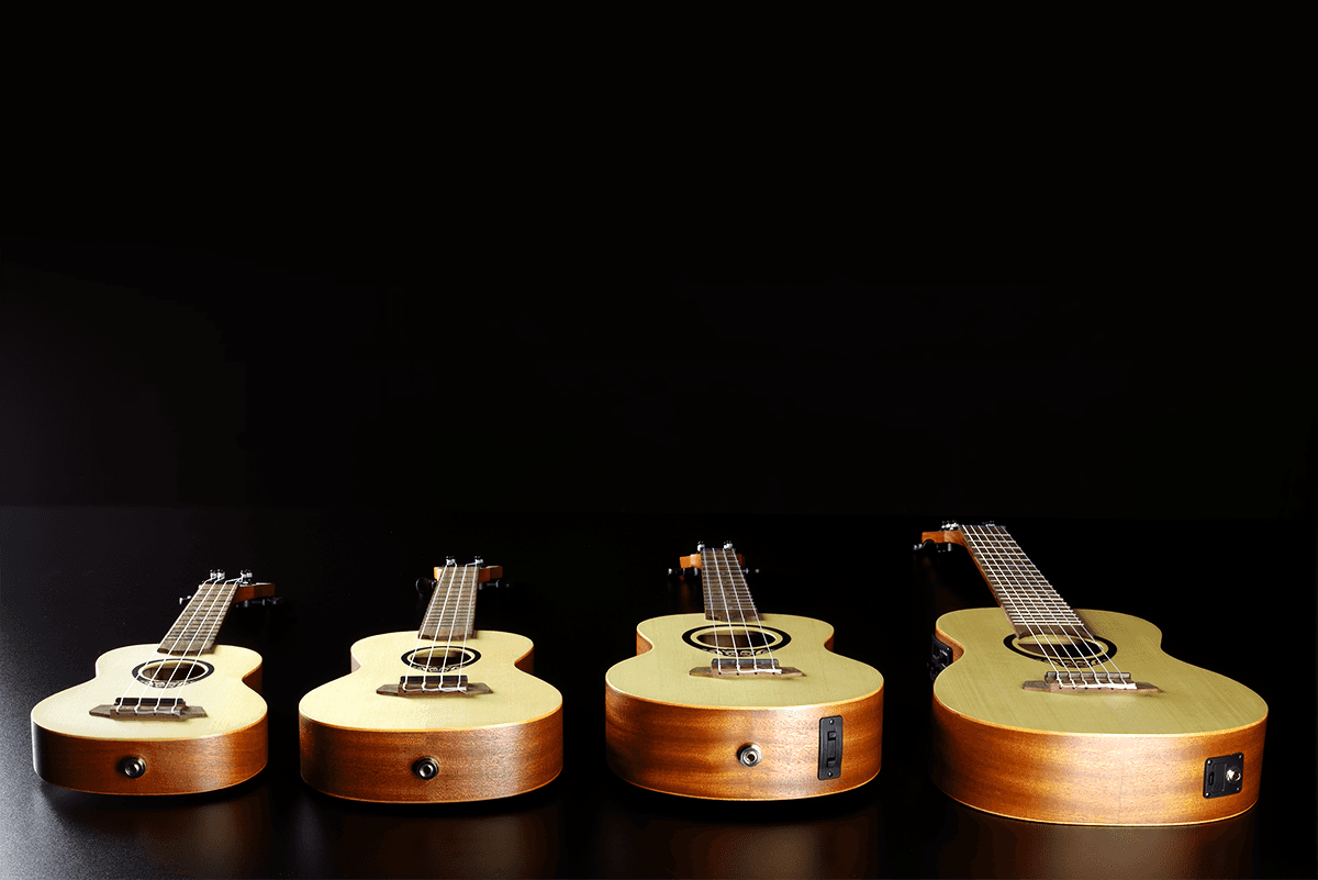 Tiki Baby Tku150Se Ukulele Baby-Soprano Fundo Arqueado Fino Elétrica