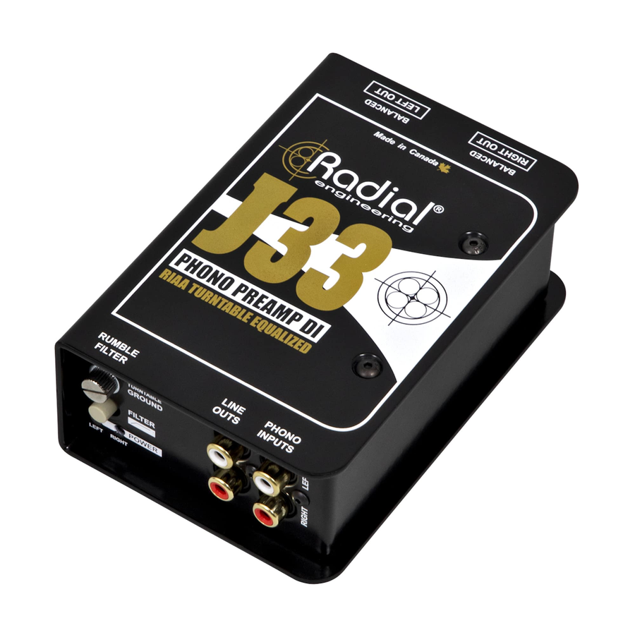 J33 DI pré-amplificador phono ativo