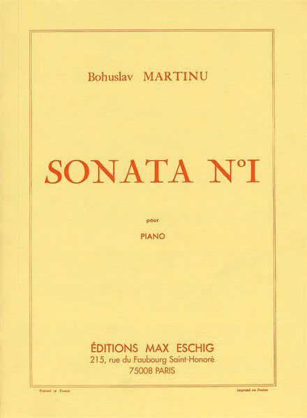 MARTINU - SONATE N 1 - PIANO