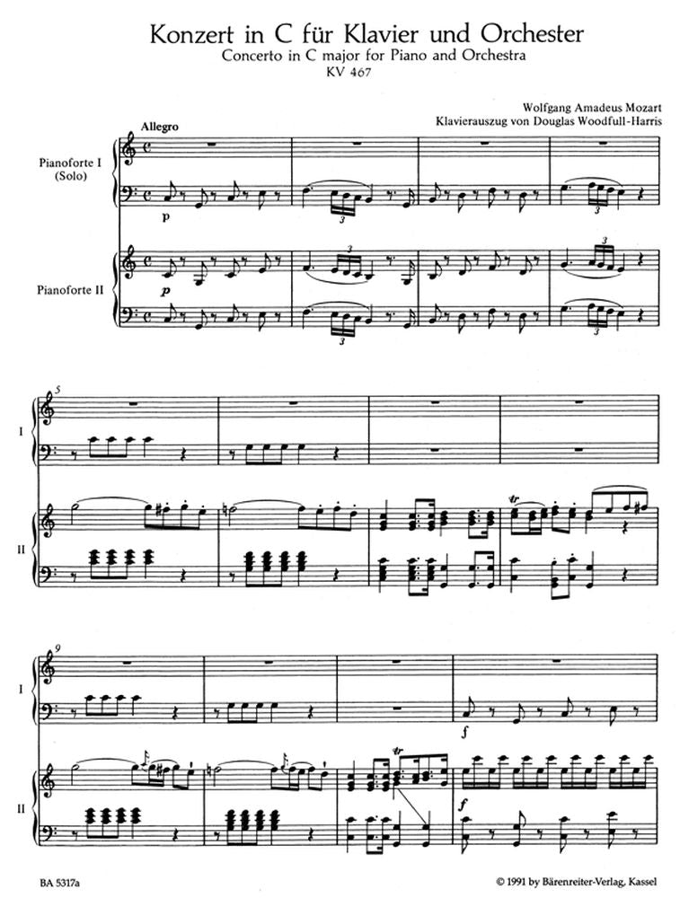 Mozart W.a. - Concerto N°21 Em Dó Maior Para Piano E Orquestra KV467 - Redução Piano