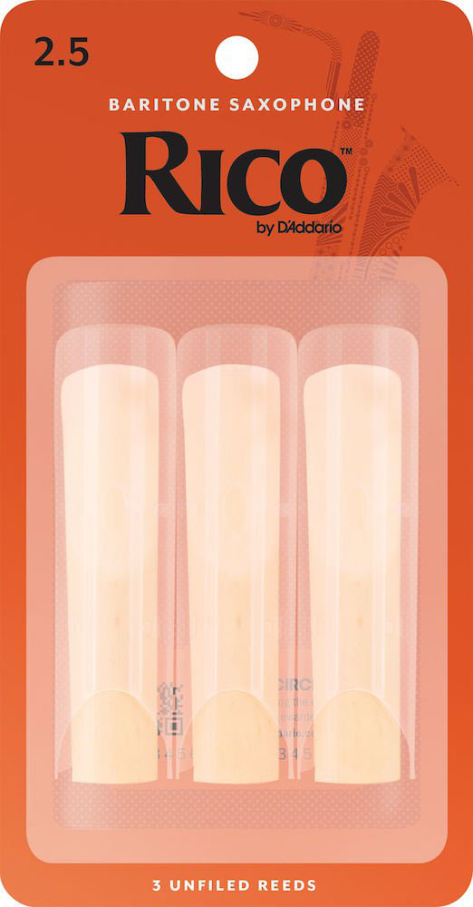 D'addario - Rico RLA0325 - RICO PALHETAS SAXOFONE BARITONO FORCE 2.5 BOX OF 3