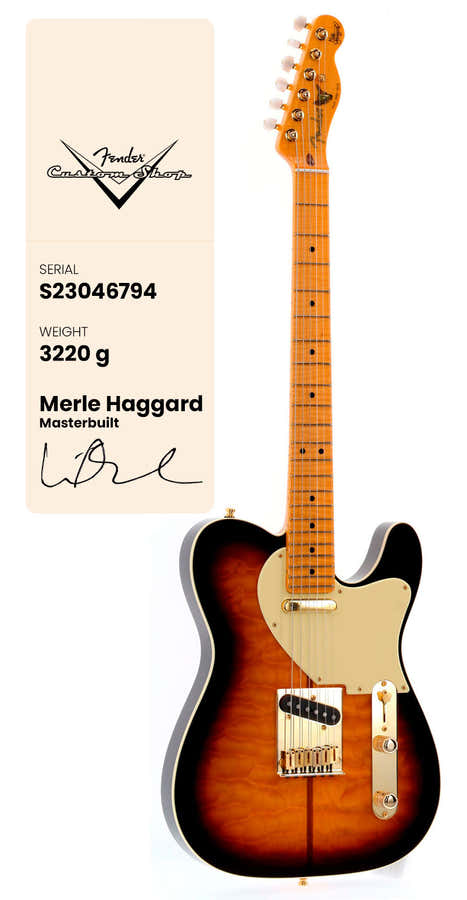 Telecaster Merle Haggard NOS Sunburst de 2 cores Signature Artist 2025