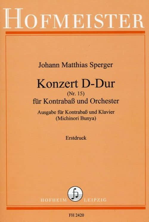 SPERGER JOHANN MATTHIAS - KONZERT D-DUR N°15 - CONTREBASSE & PIANO