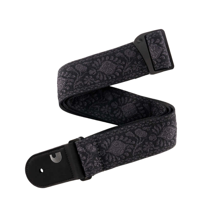 Correia de Guitarra Entrançada Monterey Black Tubular