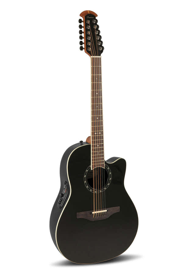 E-Acoustic Guitar Standard Balladeer Deep Contour Cutaway 12-String Black