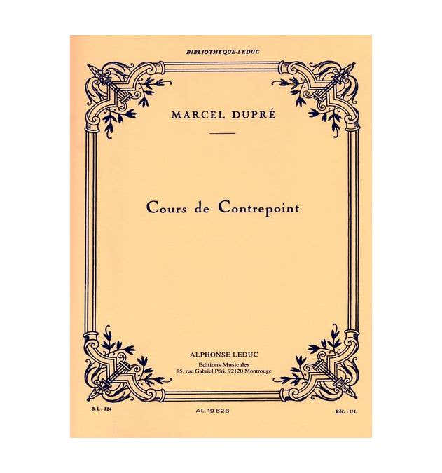DUPRE MARCEL - COURS DE CONTREPOINT