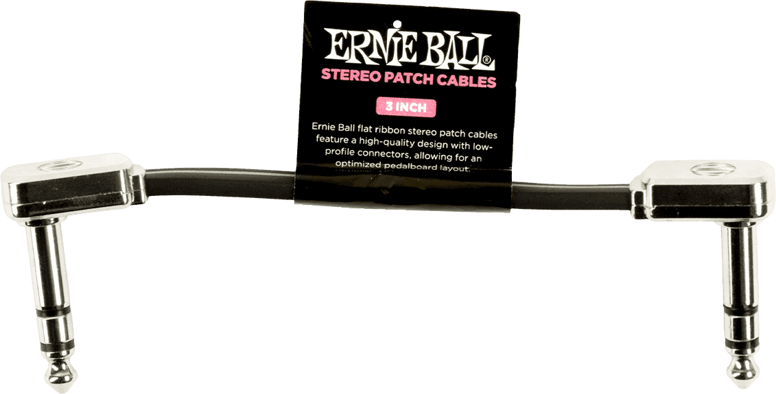 Ernie Ball CABLES INSTRUMENT PATCH TRS - THIN & FLAT ELBOW - 7.5 CM