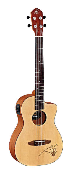 Ortega Ukulele barítono em abeto CW EQ