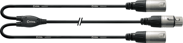 Cabo Y XLR Fêmea/2 XLR Machos 30 CM