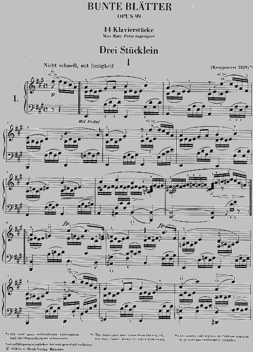 Schumann R. - Folhas coloridas (Bunte Blätter) Op. 99