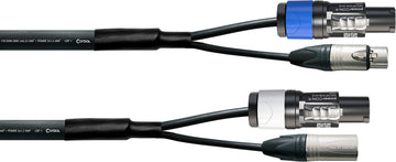Cabo DMX XLR de 3 pinos + Powercon 3 M