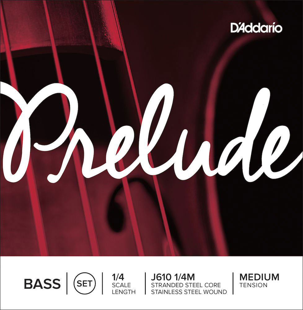 D'ADDARIO SET OF STRINGS FOR DOUBLE BASS PRELUDE NECK 1/4 TENSION MEDIUM
