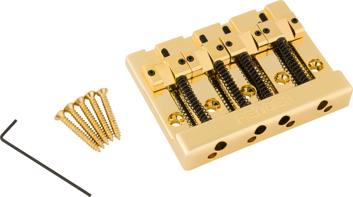 Fender Conjunto de ponte para baixo de 4 cordas HiMass com selas de latão Dourado