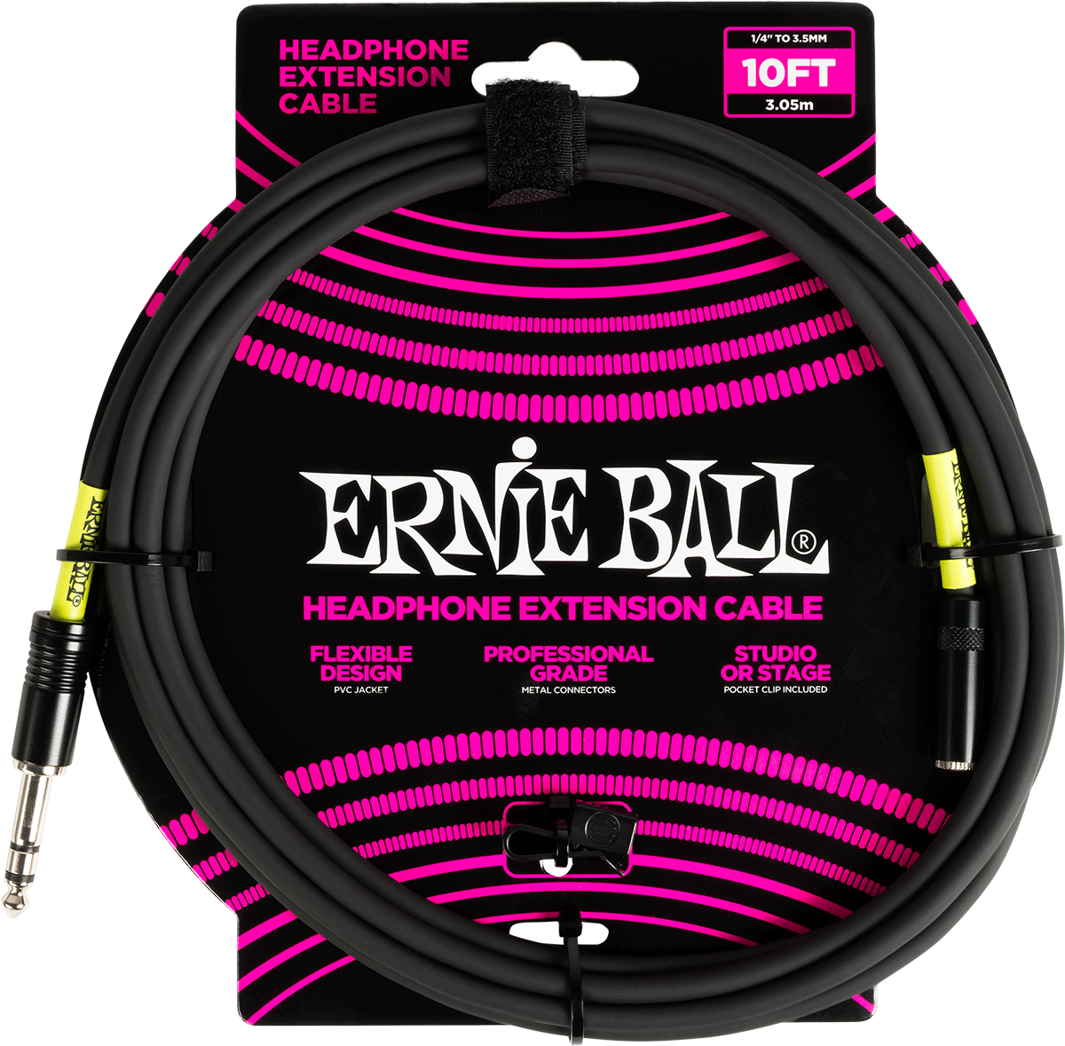Ernie Ball Effects Extensão Estéreo Jack Para Mini-Jack 3M Preta