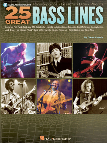 GLENN LETSCH - 25 GREAT BASS LINES + AUDIO TRACKS - BASS TAB