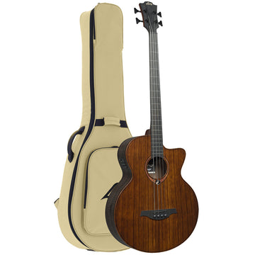Basse Acoustique Fretless Jumbo Pan Coupé Electro, avec housse