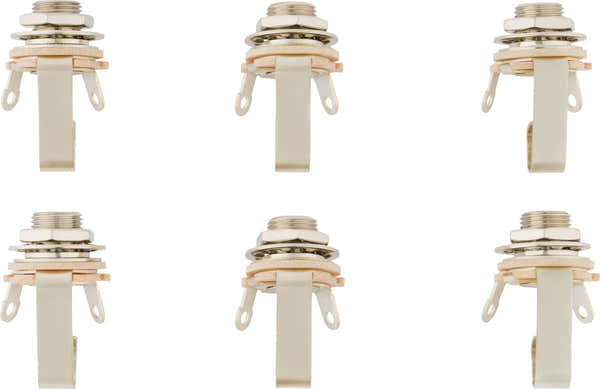 Tomada de saída de guitarra de 1/4" com 2 condutores (embalagem de 6)