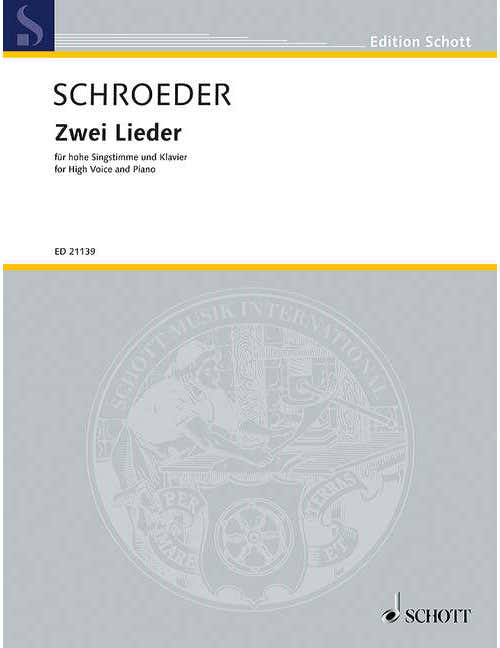 Schroeder - Zwei Lieder - High Voice et Piano