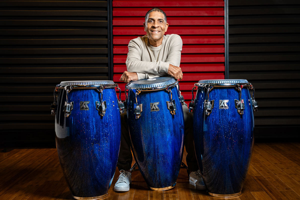 Artist Series William Kachiro Tumba 12 1/2" /REMO® Black Calfskin Skyndeep Heads - Blue Wave