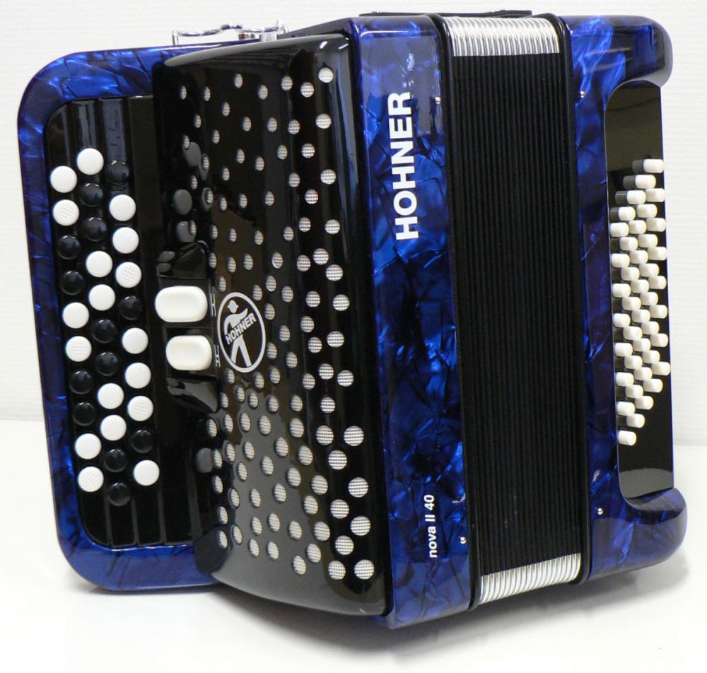 Hohner Nova II 40 Azul Teclas de botões
