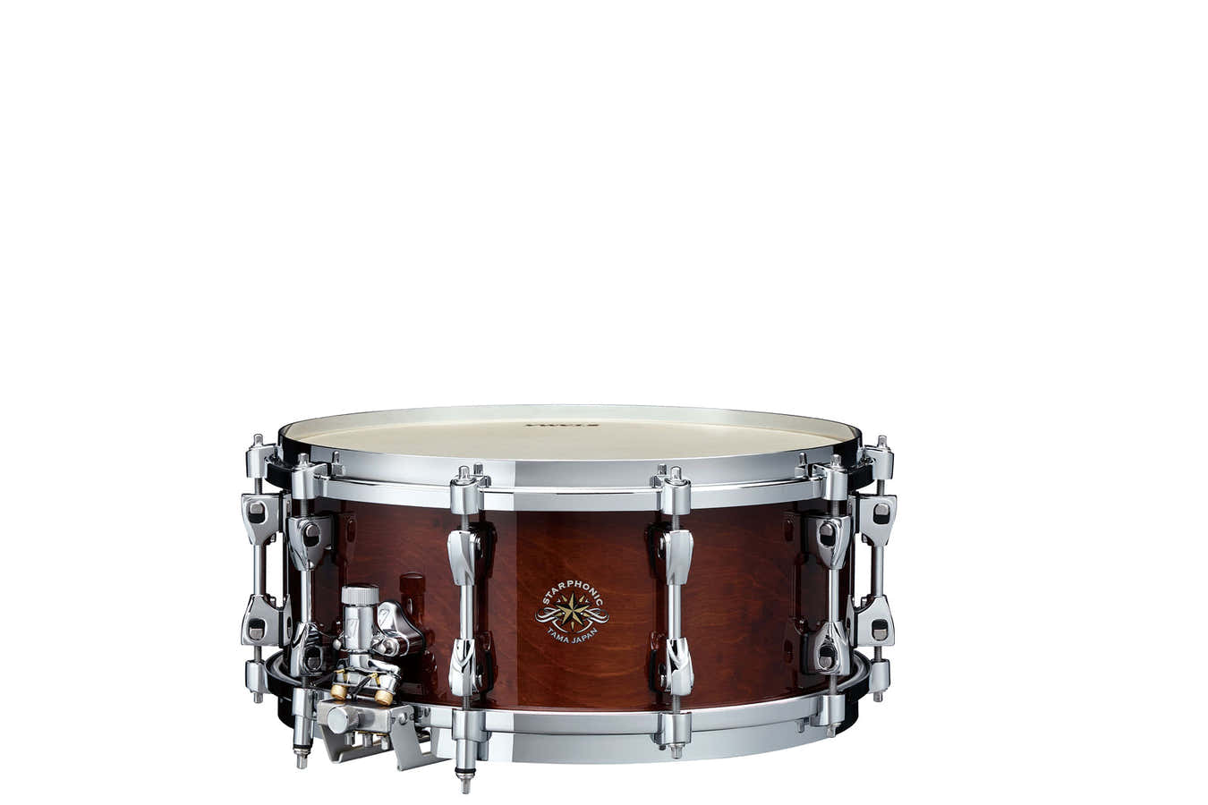 STARPHONIC 6"X14" CONCERT W/MULTI SNARE FRAME GLOSS MOCHA BROWN