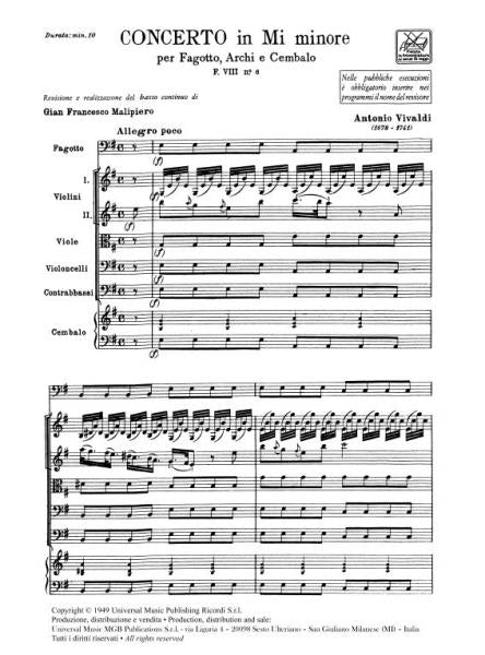 Vivaldi A. - Concerto em Mi menor RV 484 - F.viii/6 - Fagote