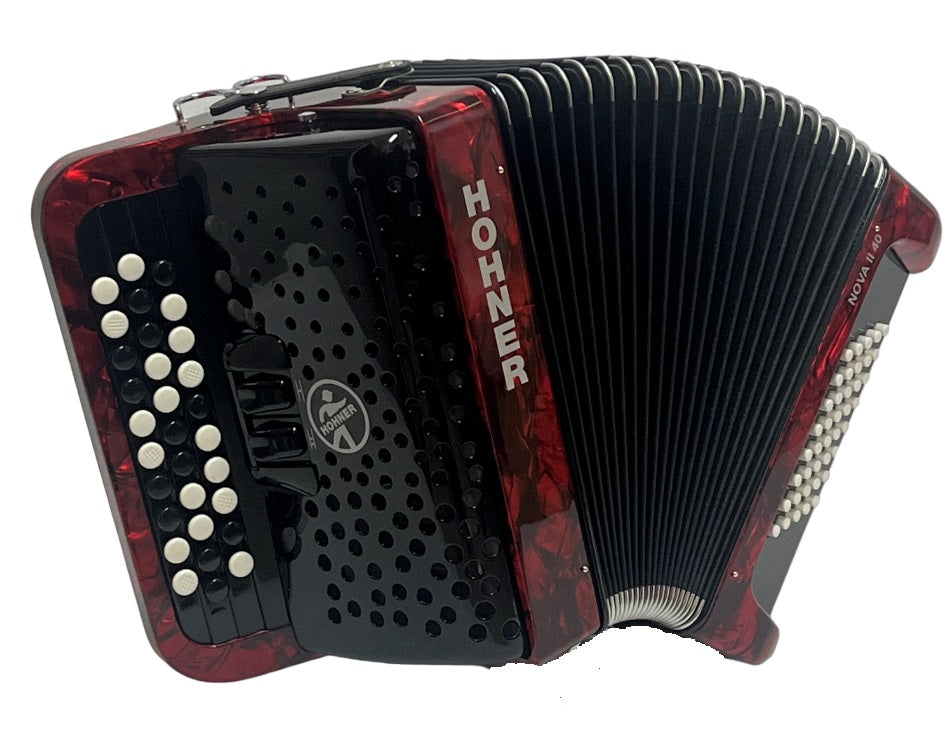 Hohner Nova II 40 Vermelho Teclas de botões