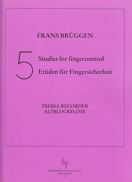 Bruggen 5 estudos para o controlo dos dedos para flauta de bisel soprano