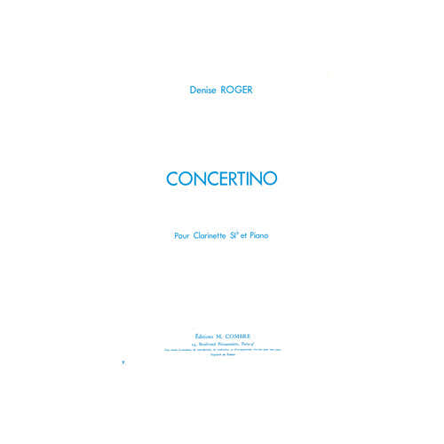 Roger - Concertino Clarin/orch. Cordes - Clarinette et Piano (réduction)