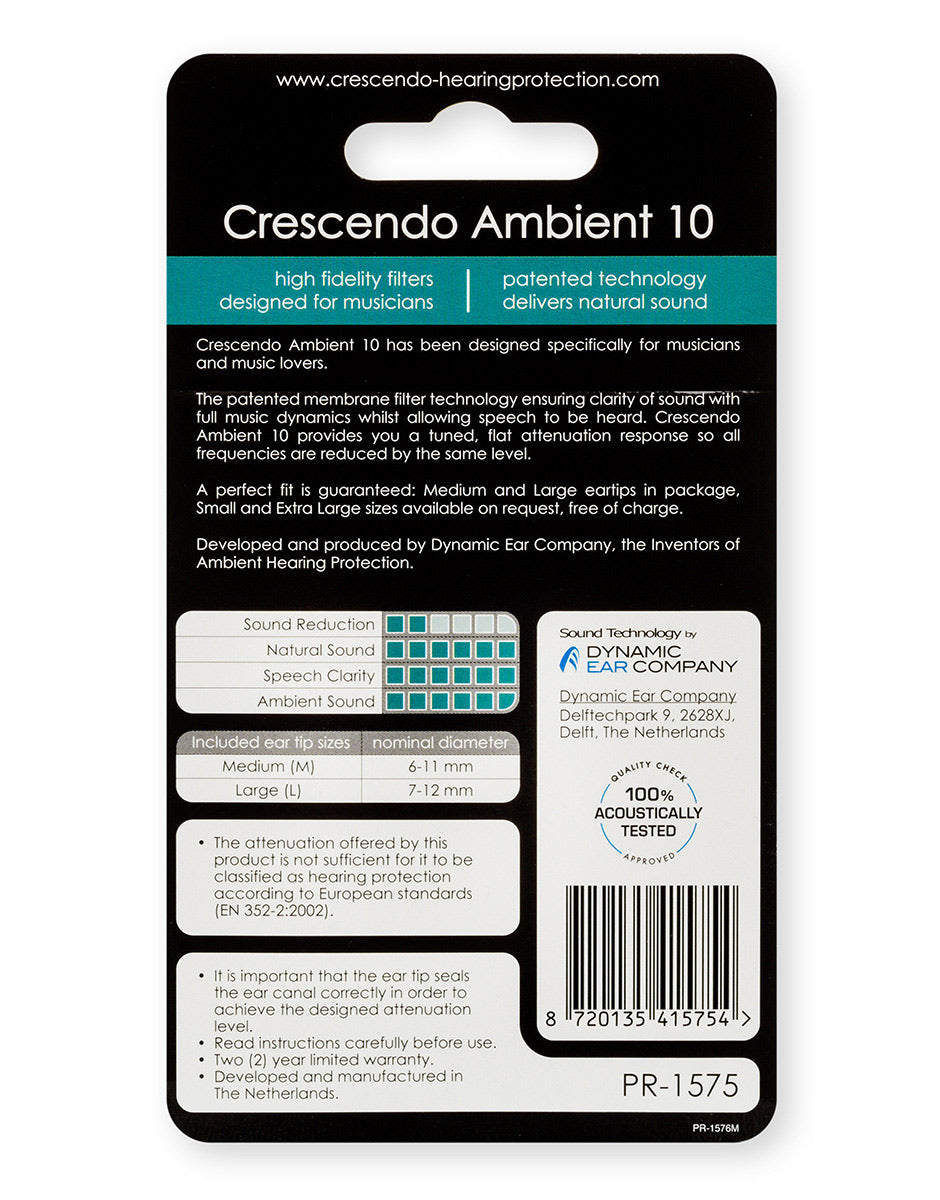 PRO AMBIENT 10 - FLAT ACOUSTIC FILTERS