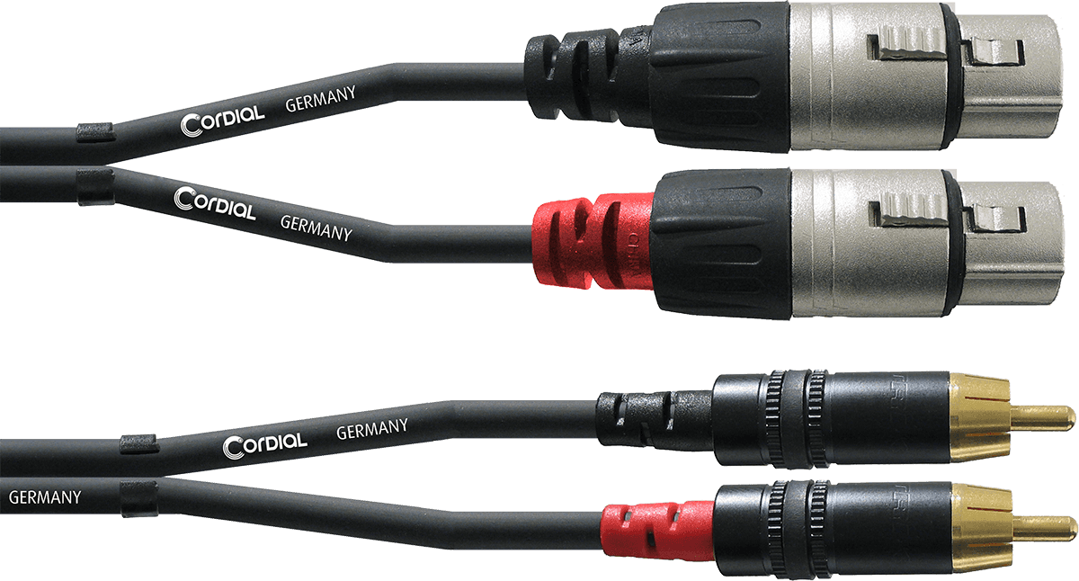 Cabo de Áudio Duplo XLR Fêmea/RCA 3 M