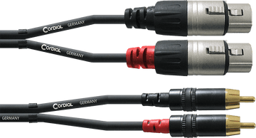 Cabo de Áudio Duplo XLR Fêmea/RCA 3 M