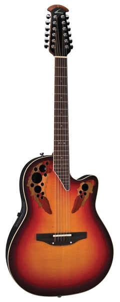 E-Acoustic Guitar Standard Elite Deep Contour Cutaway 12-String New England Burst
