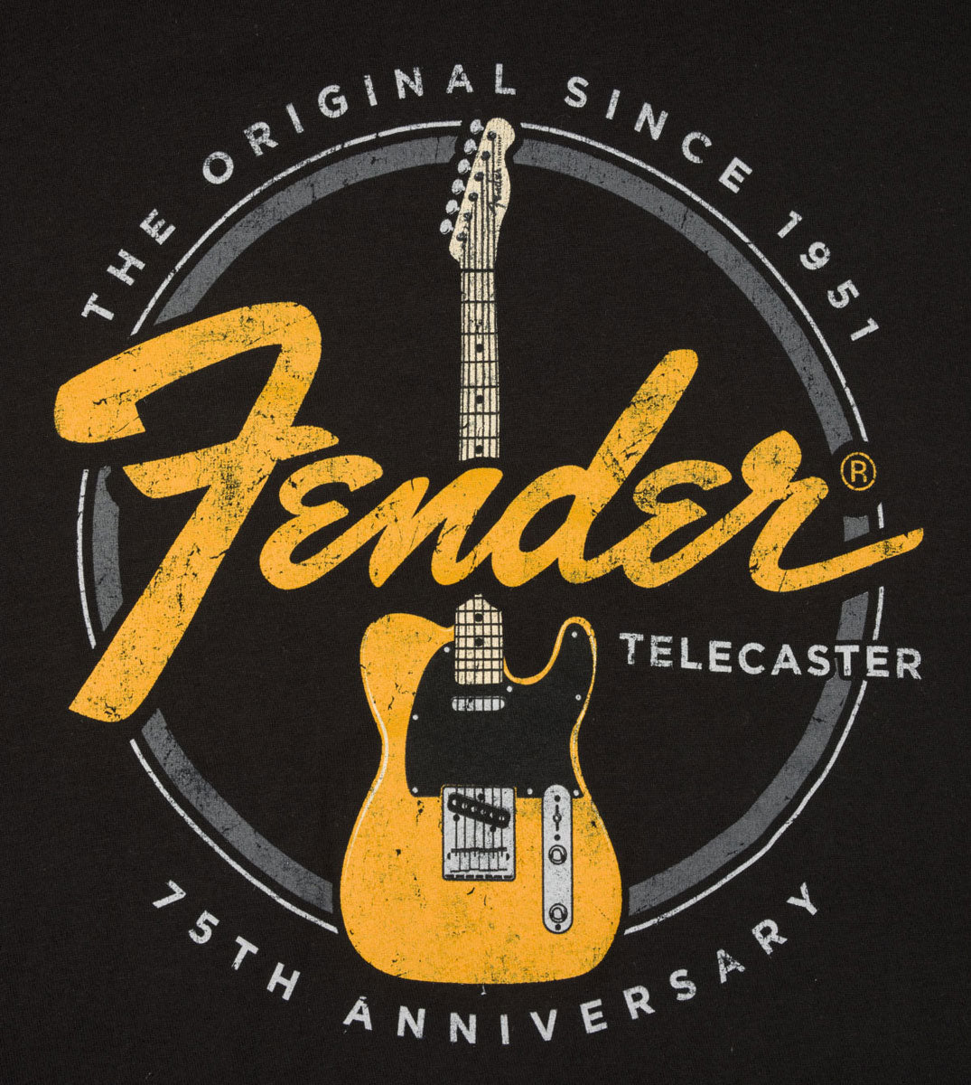 "S" T-Shirt 75th Telecaster Vintage Black
